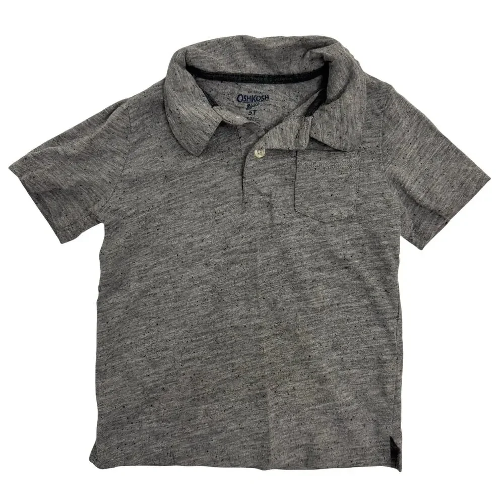 OshKosh B’gosh Gray Heathered Short Sleeve Polo Shirt Size 5T